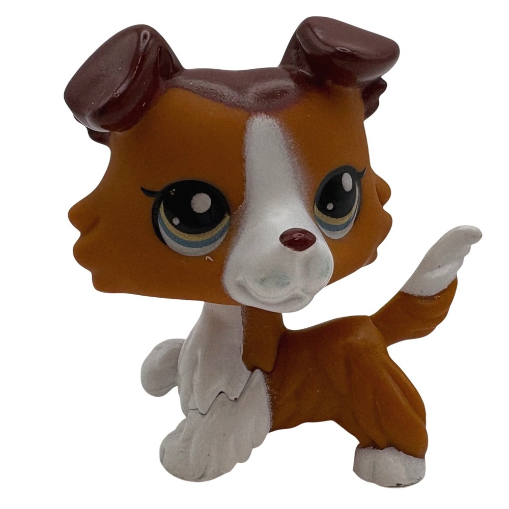 Littlest Pet Shop G7 Collie 151 Authentic Orange Brown White Dog Series 3 LPS